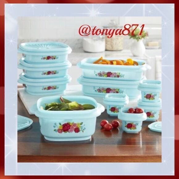 🦋 New 20-Piece Assorted Food Storage Set, Sweet Rose - Picture 3 of 7